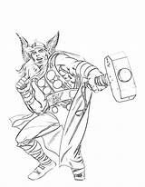Thor Coloring Superheroes Pages Printable Coloriage Imprimer Kb sketch template