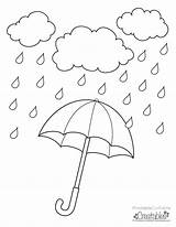 Rainy Coloring Pages Printable Umbrella Drawing Cloudy Rain Sheets Kid Easy Popular Great Getdrawings Save  Choose Coloringhome sketch template
