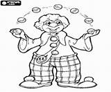 Clowns Oncoloring Juggling sketch template