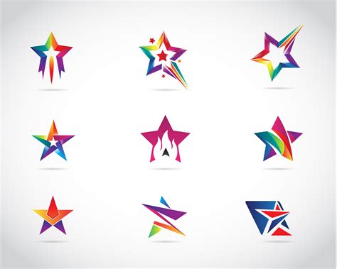 colorful star logo design set  vector art  vecteezy