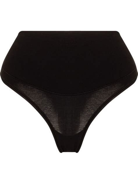 spanx comfort high waist thong in black modesens