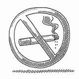 Smoking Drawing Sign Warning sketch template