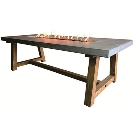 Elementi Outdoor Workshop Dining Fire Pit Table 82 X 40 Inches Grey