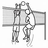 Volleyball Drawing Coloring Pages Color Playing Sketch Choose Board Play Clipartmag sketch template