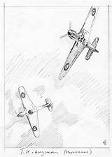 Sketch Hawker Battle Hurricane Britain Draw Painting Choose Board Hurricanes Two Made sketch template