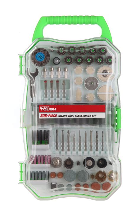 hyper tough  piece rotary tool accessory kit  storage case walmartcom walmartcom