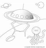 Coloring Flying Saucer Pages Ufo Colouring Printable Getcolorings Color Kids sketch template