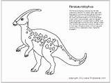 Dinosaur Firstpalette Parasaurolophus Dinosaurs Color Cretaceous Printables Printable Coloring Pages sketch template