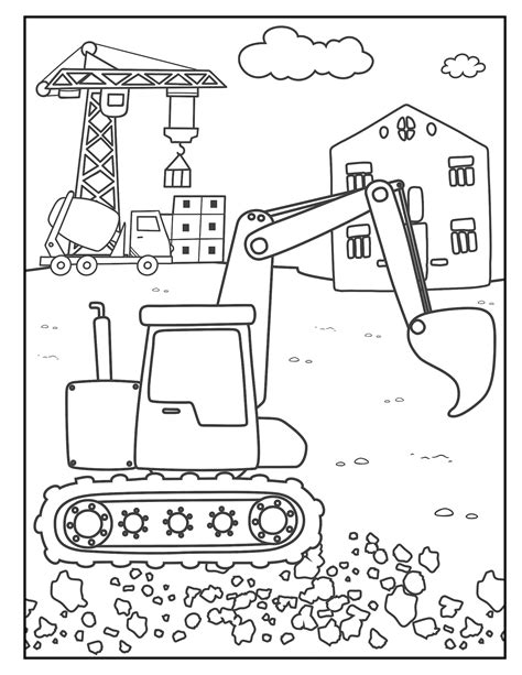 kids construction coloring pages  pages etsy