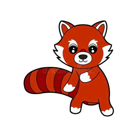 cute red panda stock illustration image  character