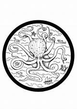 Mandala Coloring Octopus Pages European Printable Hellokids Sea Online Adult Worksheet Print Protector Books Color sketch template