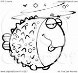Blowfish Drunk Clipart Cartoon Outlined Coloring Vector Thoman Cory Regarding Notes Clipartof sketch template