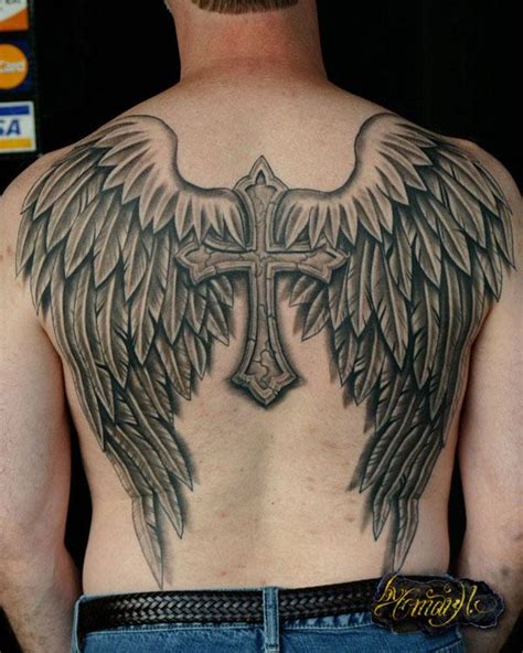 54 Angel Tattoos On Full Back