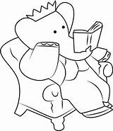 Babar Reading Book Coloring King Pages Categories Coloringpages101 sketch template