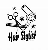 Scissors Comb Dryer Hair Blow Stylist Clipart Vinyl Silhouette Decals Decal Sticker Svg Etsy Clip Salon Cliparts Beauty Vintage Projects sketch template