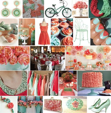 ideas  andrea spring color combo mint coral