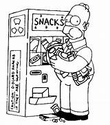 Homer Distributeur Friandises Simpsons sketch template