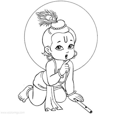 lord krishna coloring pages