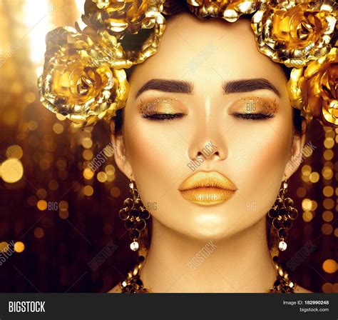 gold woman holiday image photo  trial bigstock
