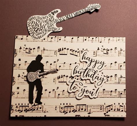 birthday card rock  roll happy birthday card musician  etsy