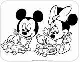Mickey Minnie Coloring Baby Pages Disney Printable Disneyclips Babies Toys Pluto sketch template