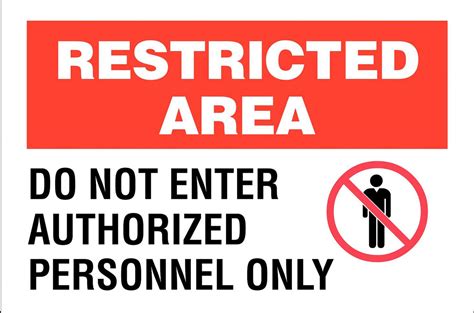 restricted area sign security signs zing green products