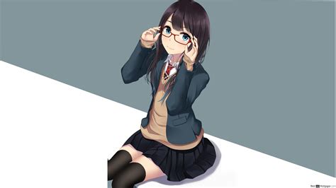 Anime Cute Glasses Girl Hd Wallpapers Wallpaper Cave