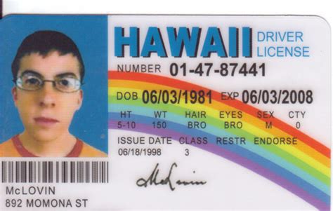 mclovin from super bad plastic collector id card drivers license