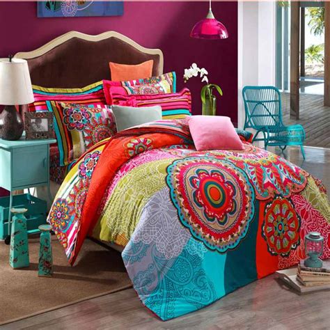 Warm Sanded Cotton Home Textile Boho Bedding Sets Queen King 4pcs