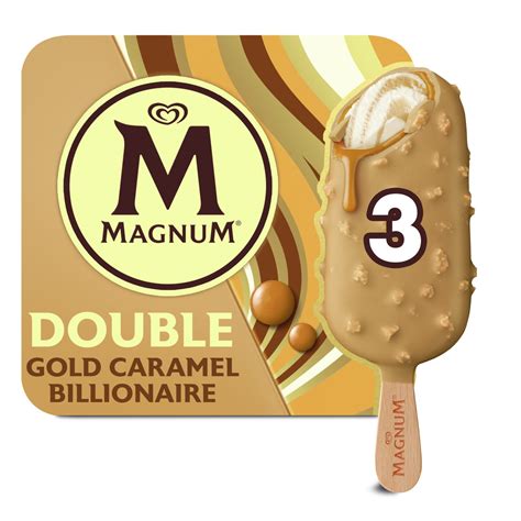 magnum double gold caramel billionaire   ml magnum ice cream