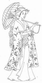 Chinois Kimono Geisha Japonaise Japonais Radieuse Adulte Asiatique Gueixas Japoneses Adultos Parasol Gueixa Asien Chine Broderie Kita Etnias Japonesa Pochoirs sketch template