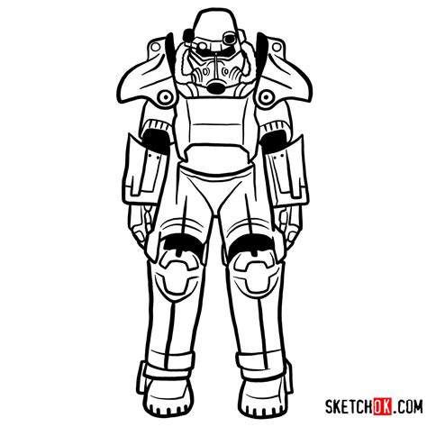 draw   power armor fallout step  step drawing tutorials