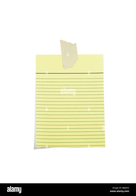 yellow lined paper  masking tape stock photo alamy