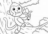 Affe Dschungel Banane Mit Isst Rentier sketch template