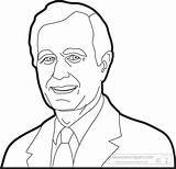 George Bush Clipart Outline Drawing Coloring Presidents President American Washington Curious Getdrawings Getcolorings Color sketch template