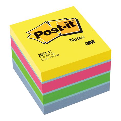 post  sticky notes mini cube   mm  sheets assorted