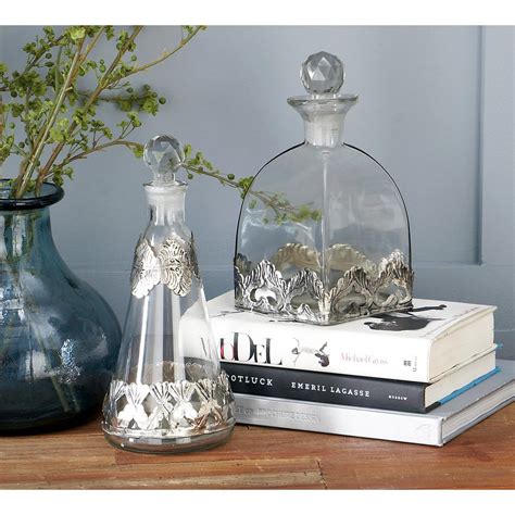 Clear Decorative Glass Bottles Set Of 3 94958 The Home