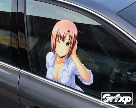 sexy anime girl passenger window graphic grafixpressions