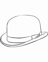 Hat Coloring Bowler Pages Drawing Fedora Printable Public Getdrawings Domain Categories sketch template