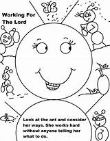 Coloring Pages Labor Working Sunday School Lesson Ant Together Printable Activity Church Lord Kids Sheets Bible Color Children Crafts Lessons sketch template