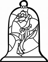 Beast Beauty Rose Coloring Pages Stained Glass Drawing Disney Flower Sheets Albanysinsanity Book Getdrawings Clipartmag Mandala sketch template