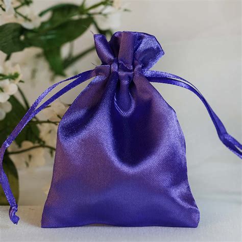 efavormart pcs purple satin gift bag drawstring pouch wedding favors