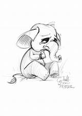 Drawing Sad Easy Depressing Drawings Depression Getdrawings Elephant Fail sketch template