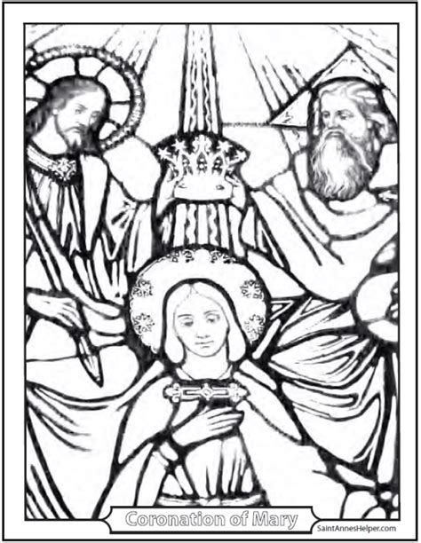 saint mary coloring  coronation  mary