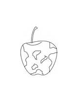 Apple Outline Clker Clip sketch template