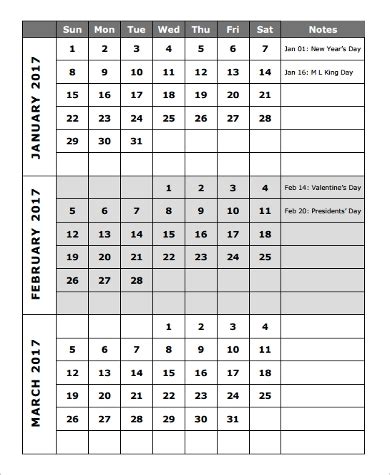 sample printable calendar templates  ms word  excel