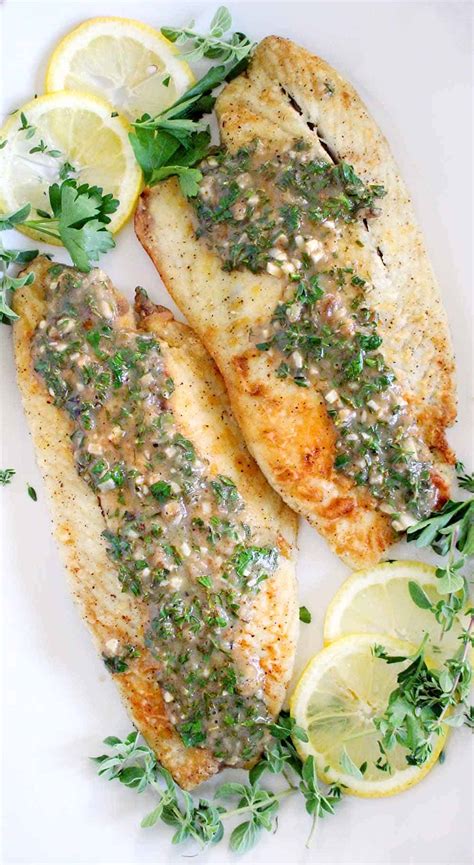Pan Fried Sea Bass With Lemon Garlic Herb Sauce Bowl Of Delicious