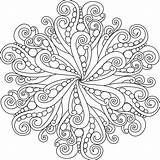 Coloring Pages Mandala Printable Adults Easy sketch template