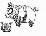 Pig Coloring Outline Pages Popular sketch template