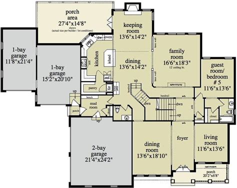 actual plan  vary    renderings family house plans colonial house plans